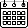 Calendar icon on a transparent background